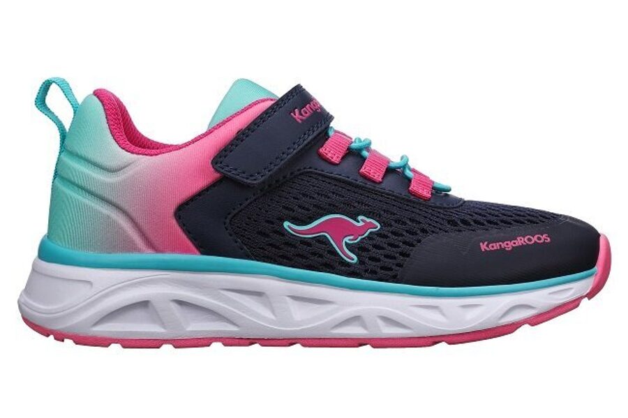 Kangaroos vasaras apavi bērniem K-OK Swirl EV zili _ zaļi _ rozā
